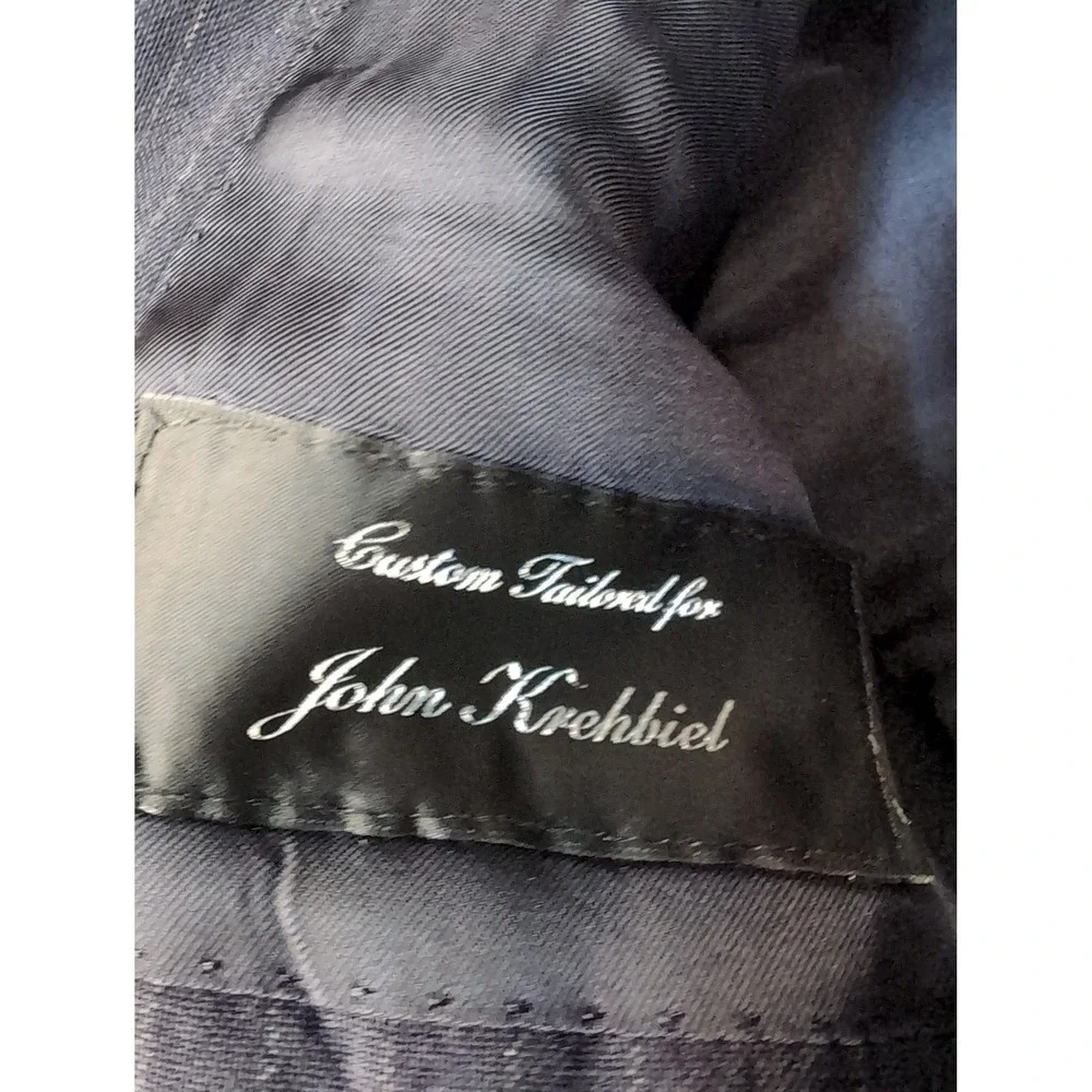 Ralph Lauren Black Label Mens Navy Blue Pinstripe Blazer Sport Coat Italy Sz 40R